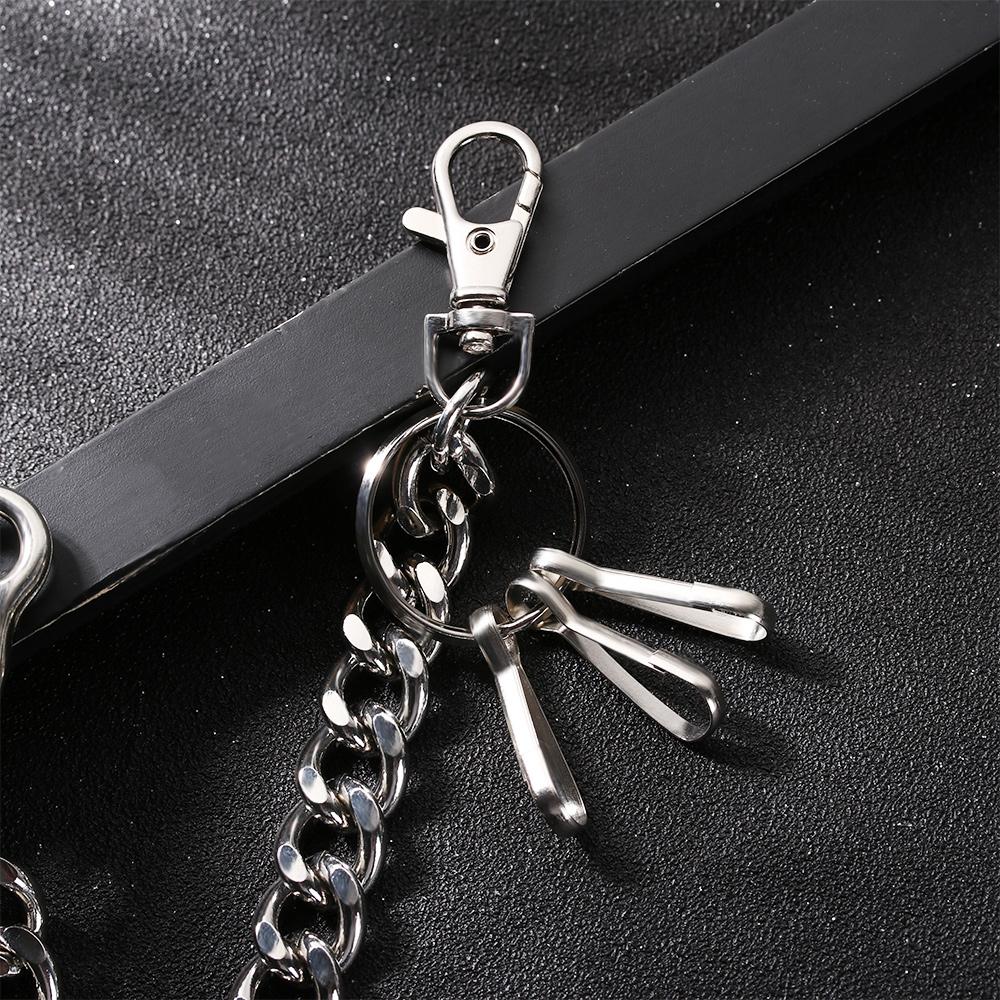 Metal Punk Rock Key Chains Clip Wallet Chain Belt Thick chain  Pant Jean Keychain  Biker Link
