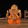 Clear Lord Ganesha Elephant Statue Hindu Resin Sculpture Home Garden Buddha Figurine Decoration
