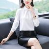 Chiffon Shirt Ladies New Year's New Early Spring and Autumn Fashionable Small Shirt Long Sleeve Top Base Shirt