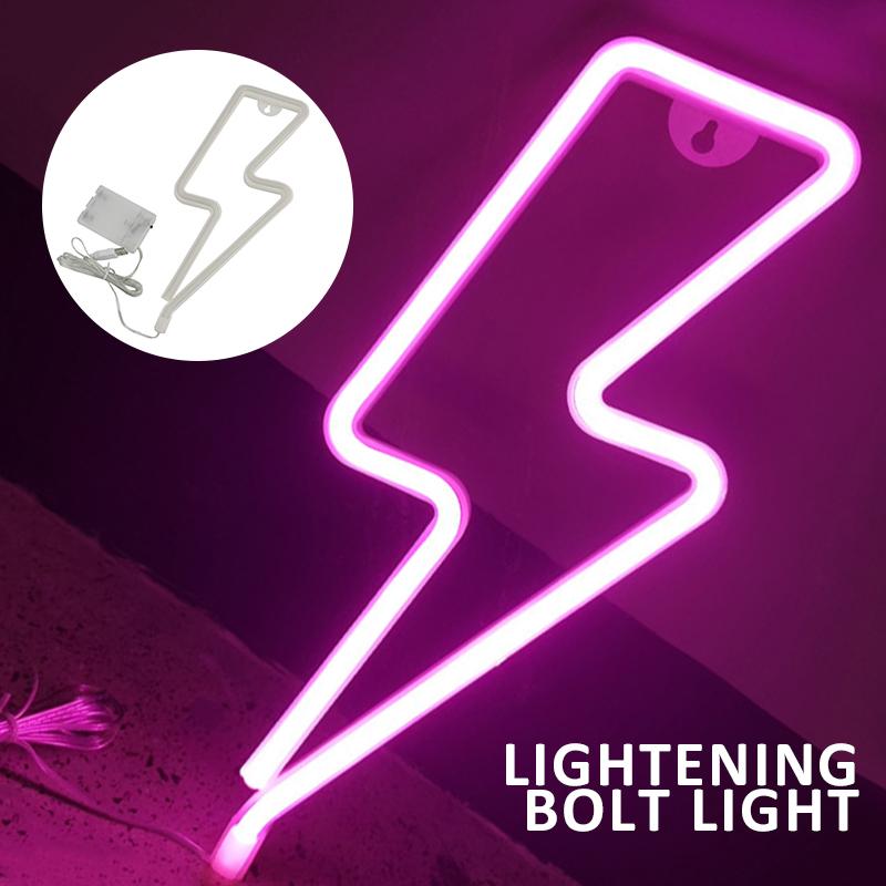 Молния болт неоновый свет знак светодиодная молния в форме ночника домашний декор стены