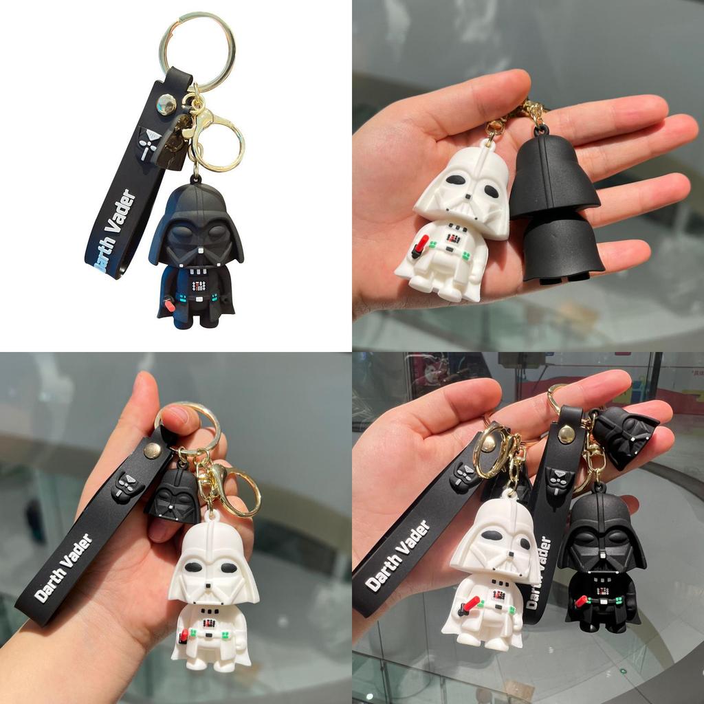 Adorable Cartoon Darth Vader Car Keychain Cute Pvc Soft Pendant Key Accessory