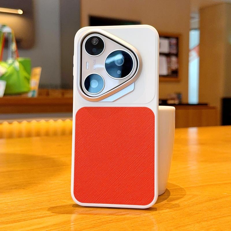 Square Back Premium Leather Phone Case For Huawei Pura 90 Pro Max/Pura 90 Pro Raised Lens to Protect the Camera Back Cover