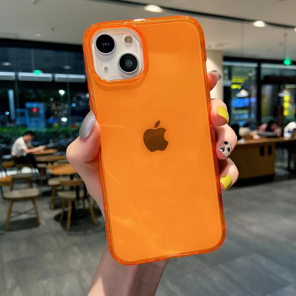 Светящийся неоновый цветной прозрачный чехол для телефона iPhone 17 16 15 14 Pro 11 12 13 Pro Max XR XS 8 Plus Мягкий ударопрочный чехол Coque