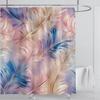 3D Feather Shower Curtain Set Colorful Printed Design Fabric Bathroom Decoration Waterproof Washable Shower Curtain with Hooks