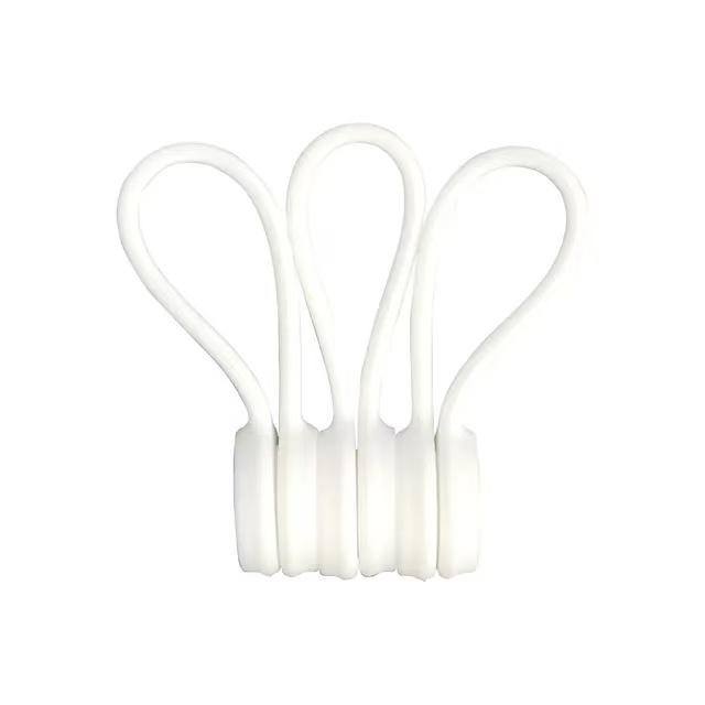3pcs Silicone Magnetic Cable Tie Reusable Wire Organizer For Bundling And Securing Headphone Or Data Cables