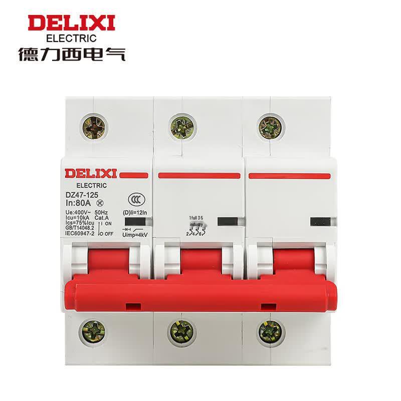 DELIXI 3-Pole D-Type Miniature Circuit Breaker DZ47/DZ47S Series
