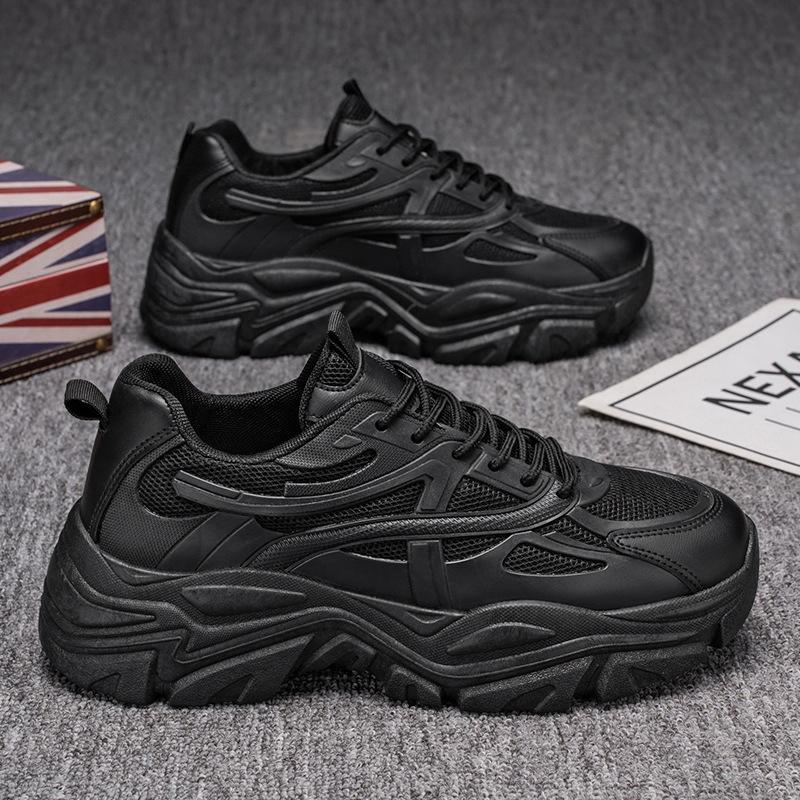 Весенние мужские туфли, новые дышащие сетчатые белые туфли, мужская модная универсальная спортивная обувь на платформе, повседневная модная обувь для папы