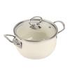 Enameled Iron Casserole-Dish Pot for w/ Premium 304 Stainless Steel Handle Lid Non-Stick Kitchen Cookware 2L/2.5L/4.7L S