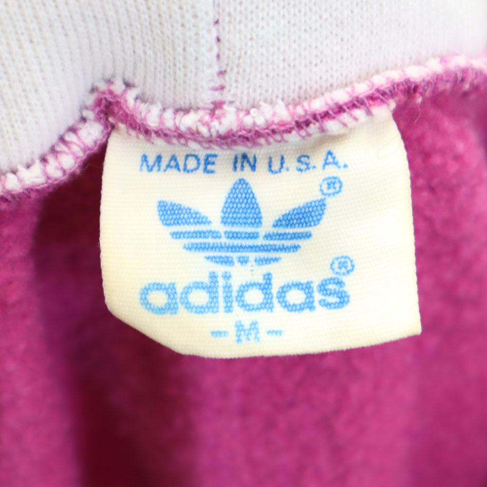 Adidas 90-х годов Сделано в США Принт старого логотипа Трилистник Толстовки с длинным рукавом на половину пуговиц Женские Б/У