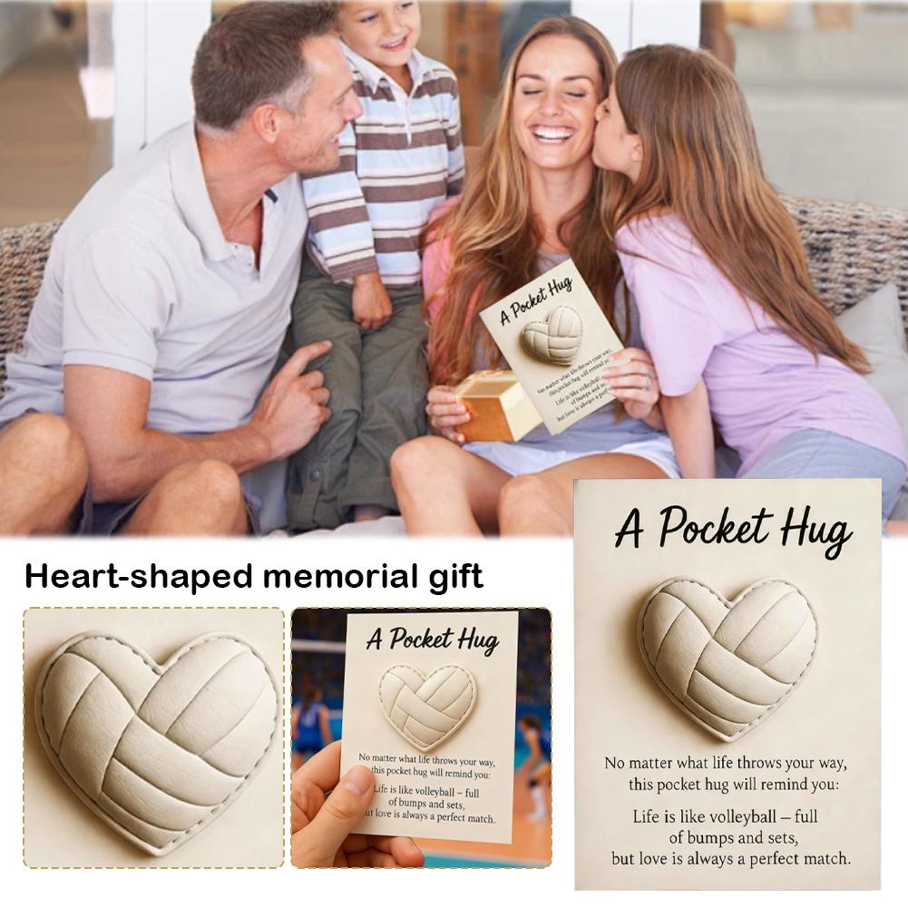 A Tiny Little Pocket Hug Poem Card Pocket Volleyball Hug Heart Shape Motivational Keepsake Portable Encouragement Cards