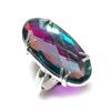 Natural Mystic Topaz Gemstone Handmade 925 Sterling Silver Ring Size 8.5 u9G75