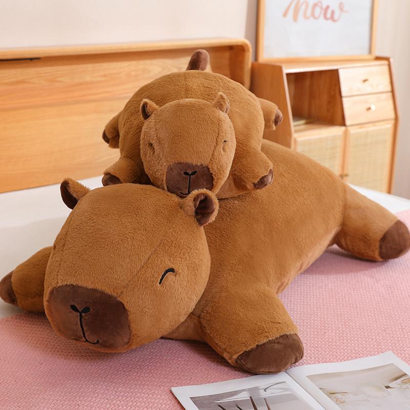 Giant Cute And Charming Capybara Plush Doll Floor Mat Tall Superior Quality Animal Brown Capybara Plush Carpet Home Decor Present Designed For Boys