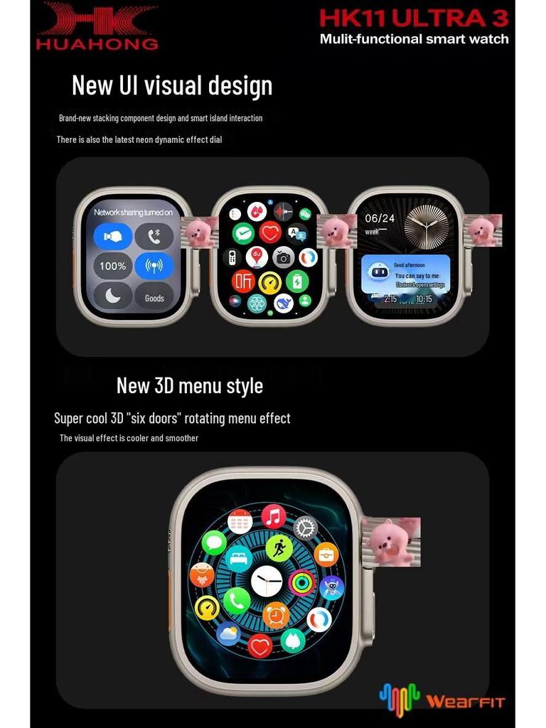Huaqiangbei HK11 Ultra3 Smartwatch with Dual Payment & Sports Features
