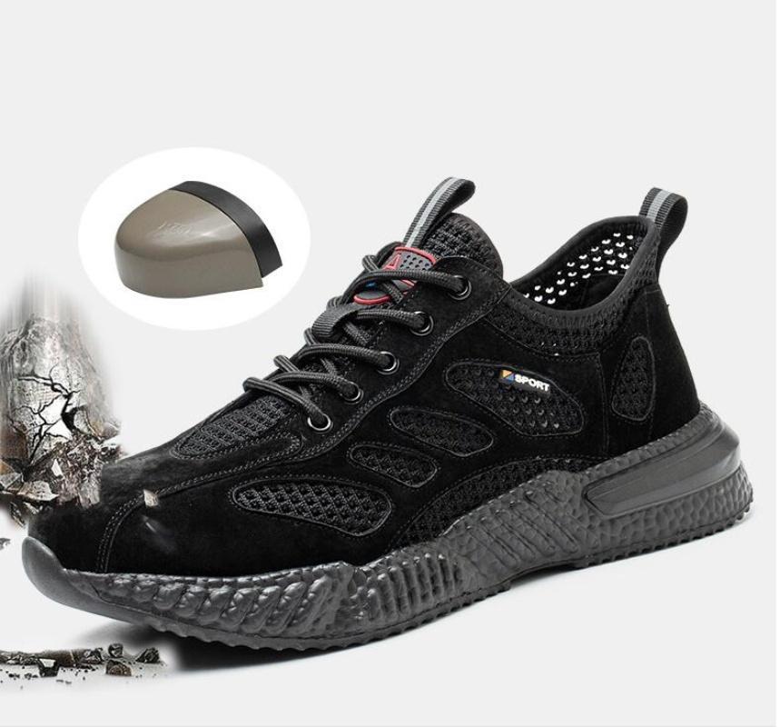 Summer Work Shoes with Protection Breathable Lightweight Safety ShoesSteel Toe Cap Working Male Construction Work Mesh Sneakers