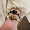 Retro Cute Cat Beaded Bracelet Cold Wind Niche Design Bracelet Fashionable Versatile Girlfriend Jewelry Women