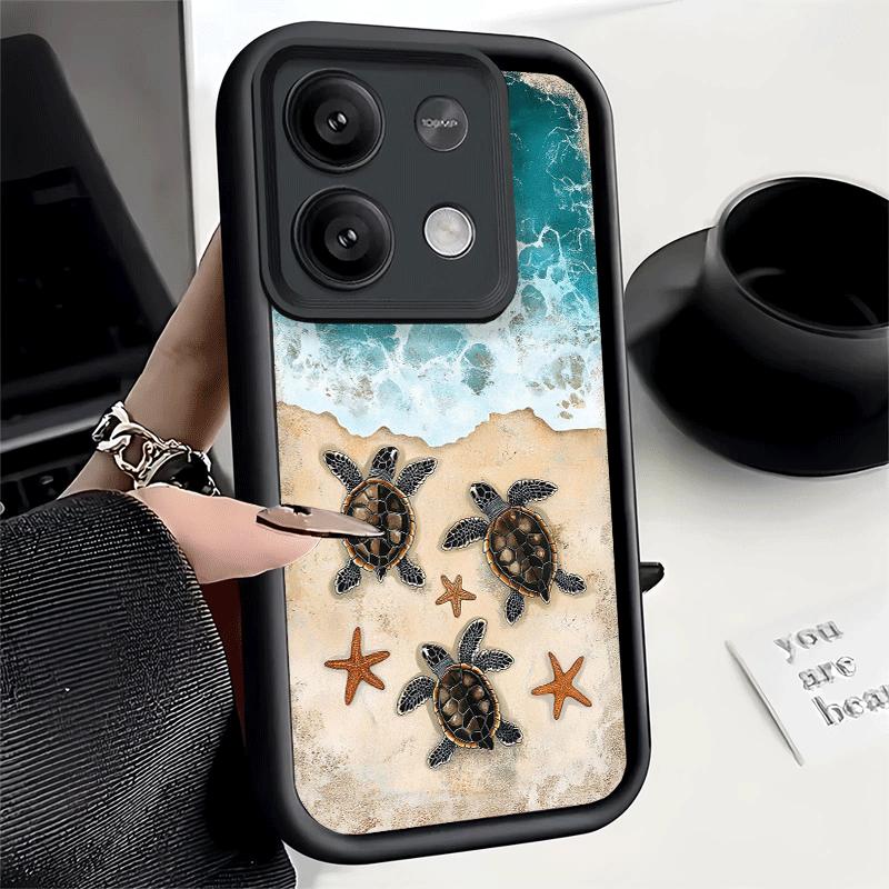 Летняя Морская Черепаха Милый Мягкий Чехол для Телефона для Xiaomi Poco X7 X6 X5 Pro X4 Gt X3 F7 Ultra M8 M7 Redmi 15C 15 14C 13 13C 12 12C 10 10