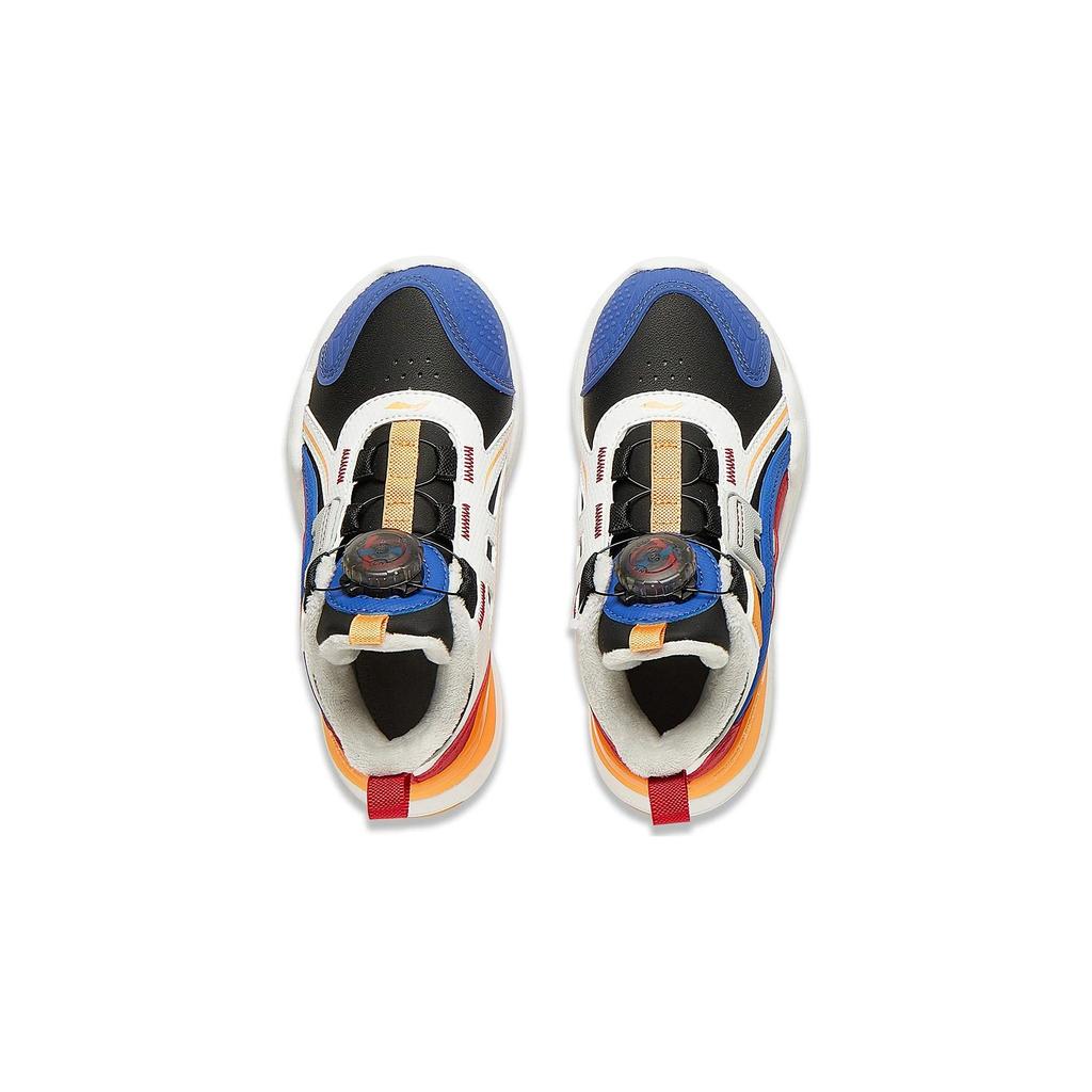 Li Ning детская кожаная спортивная удобная нескользящая износостойкая повседневная обувь детская повседневная обувь сине-белого цвета YKNT122-21