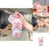 Cute Cartoon Cream Bear Face Plush Keyring Keychain Adorable Bag Charm Gift