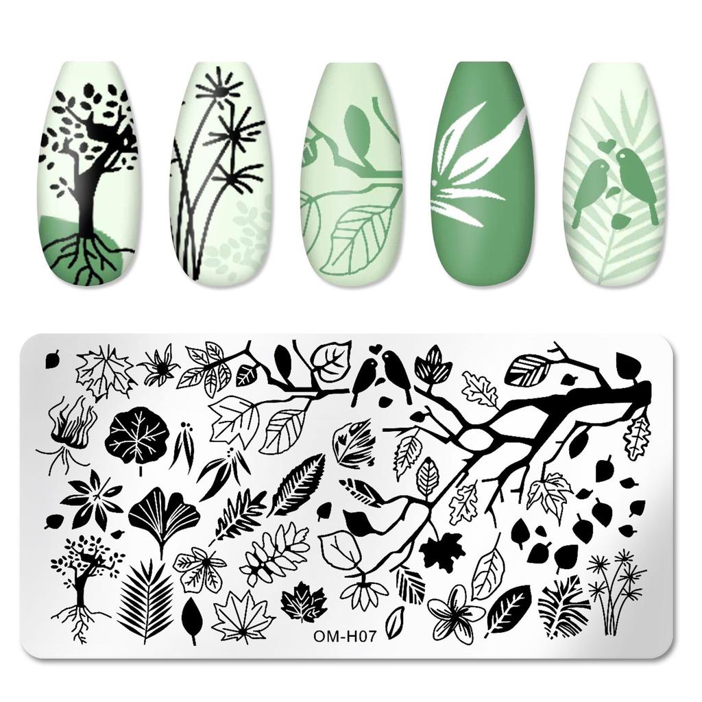 1Pc Stainless Steel Nail Art Template Nail Stamping Plate Manicure Tool Leaf Flower Butterfly Heart