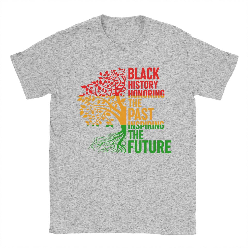 Leisure Black History Honoring Past Inspiring Future T-Shirts for Unisex Round Neck T Shirts  Short Sleeve Tees Summer Clothes