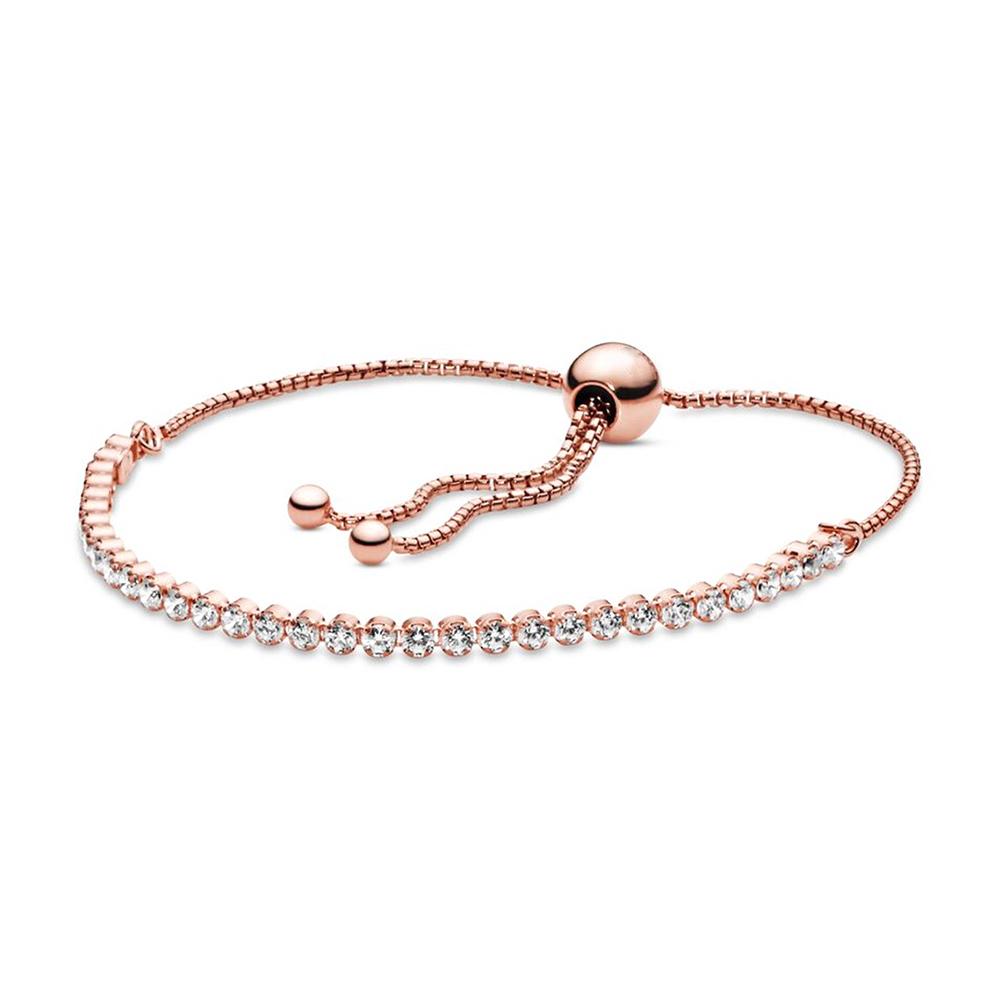 Модный сверкающий теннисный браслет S925 Silver Slider, подходящий для женских подарков на день рождения, модные ювелирные изделия