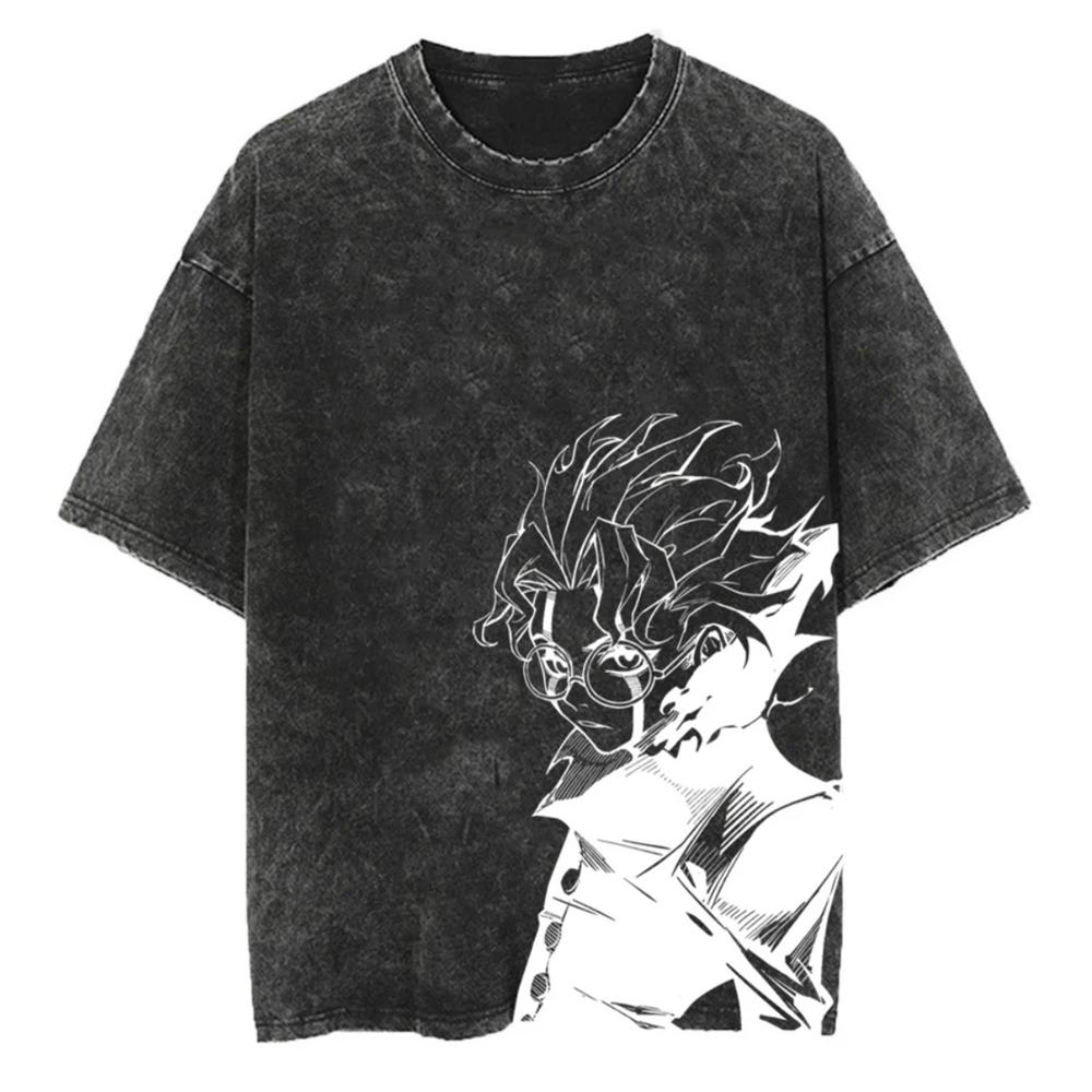 Аниме Dandadan Аясэ Момо Окарун Принтованная футболка Мужские футболки из стираного хлопка Оверсайз Повседневная футболка Харадзюку Мужские Топы Манга