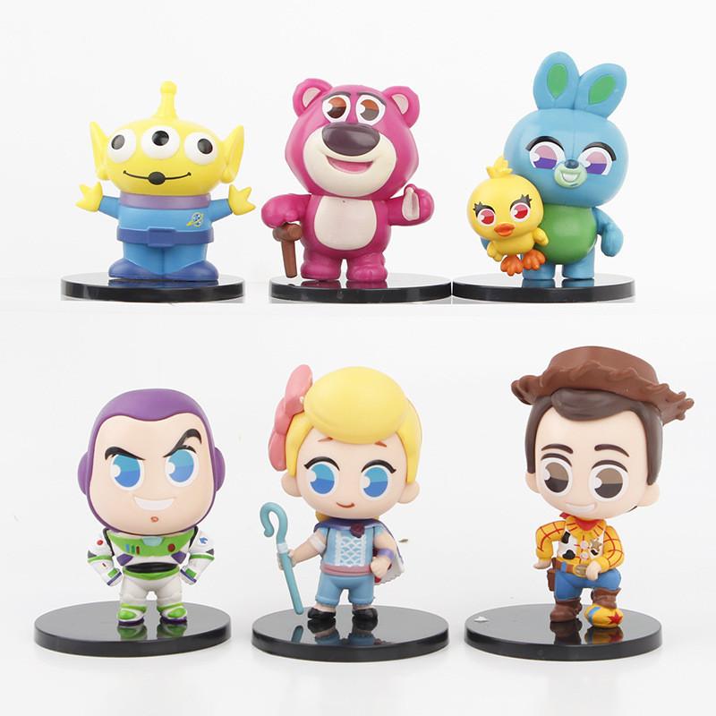 Charming Pink Bear Rabbit Alien Cartoon Figurines Pvc Anime Characters 8cm Set