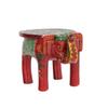 Wooden Painting Decorative Rajastani Painted Elephant Stool Home Decorative Items Showpiece(8 Inch) (Maroon)
