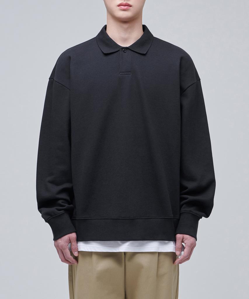 MUSINSA STANDARD Oversized Collared Sweatshirt [Dark Gray]