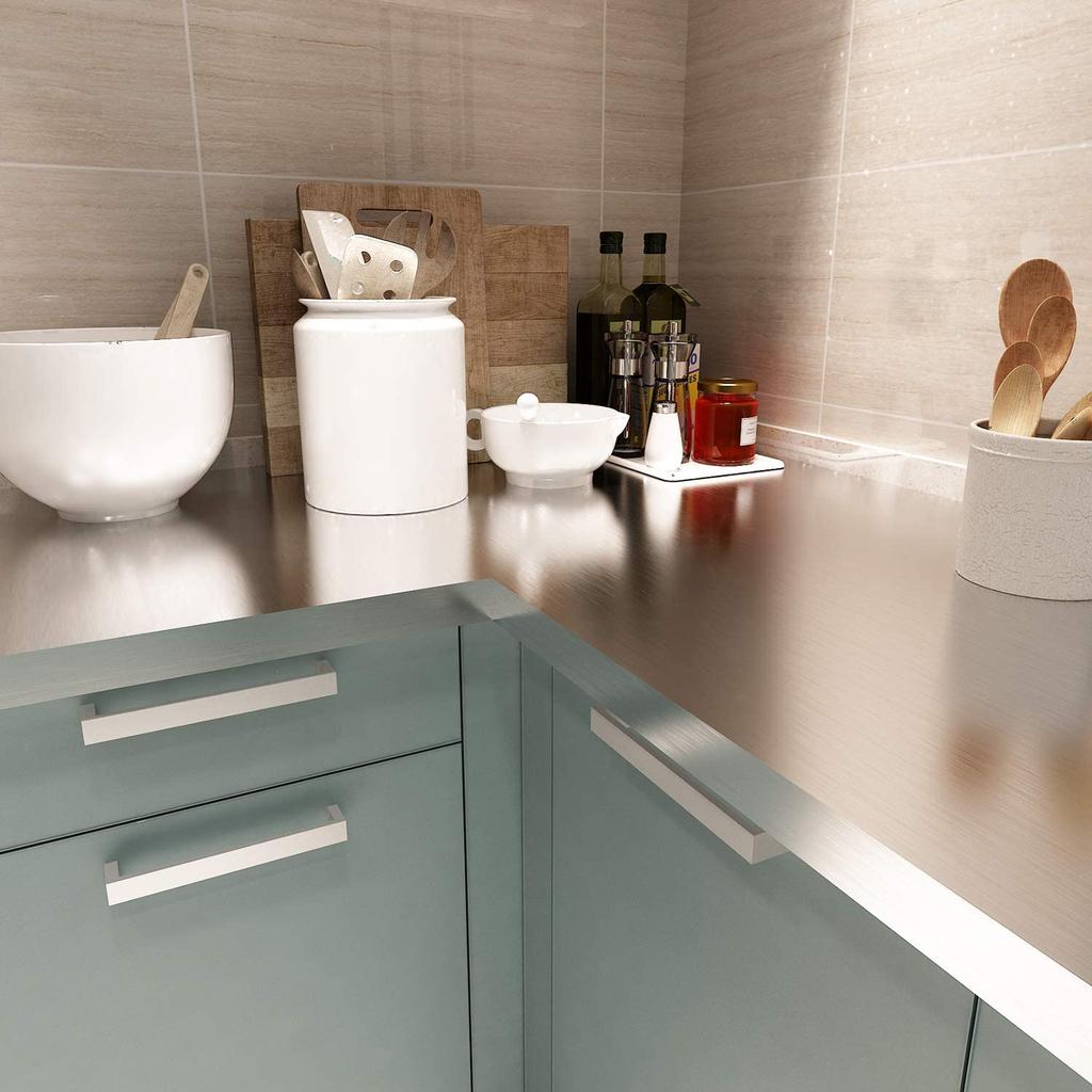 Утолщенная самоклеящаяся кухонная маслостойкая наклейка, термостойкая, виниловая водонепроницаемая металлическая наклейка-фольга для ремонта