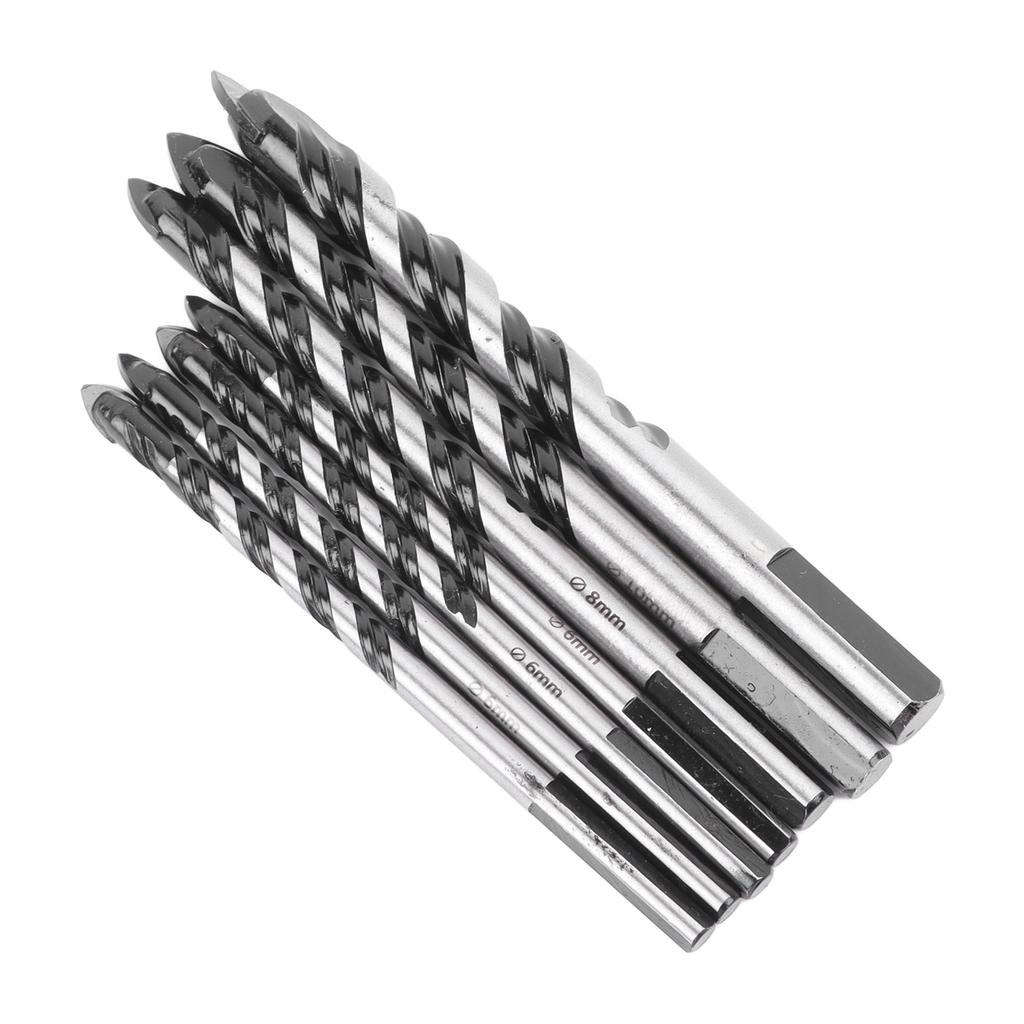 7PCS Twist Drill Bit Set Multifunctional Black Carbide Triangular Twist Drill Bit