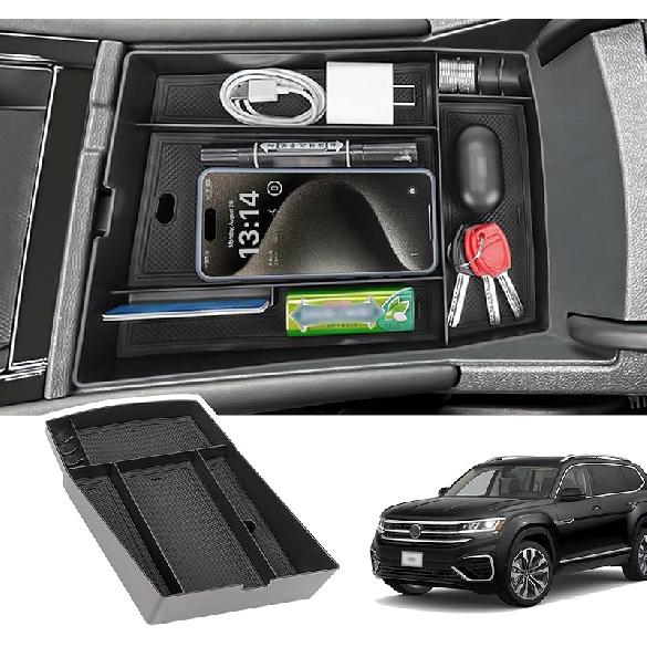 Органайзер для центральной консоли, совместимый с VW Volkswagen Atlas и Cross Sport 2024 2025, ящик для хранения в центральной консоли, аксессуары для интерьера(Подлокотник