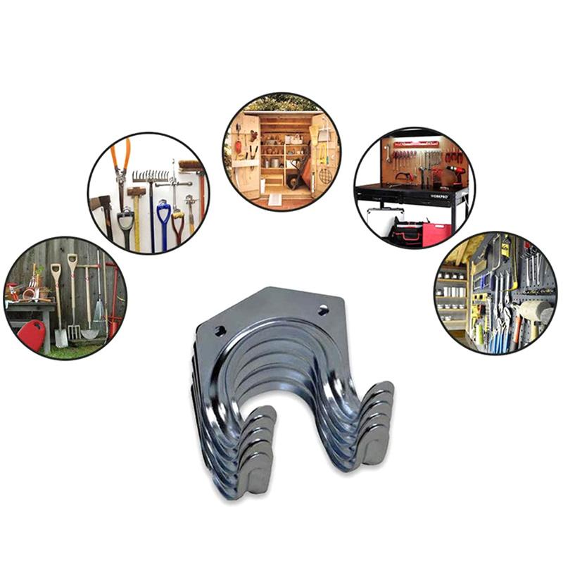 5 шт. настенных крючков, металлическая вешалка с винтами, подвесная настенная органайзер для хранения инструментов, садовый кронштейн, держатель для стойки дома и кухни