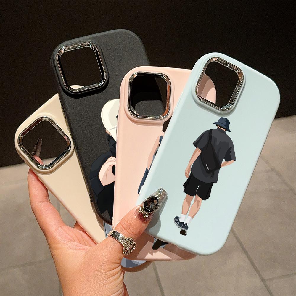 Solid Color Silver Edge Lens Fatty Casing Soft TPU Liquid Silicone Cover Shockproof Phone Case for Xiaomi Redmi Samsung