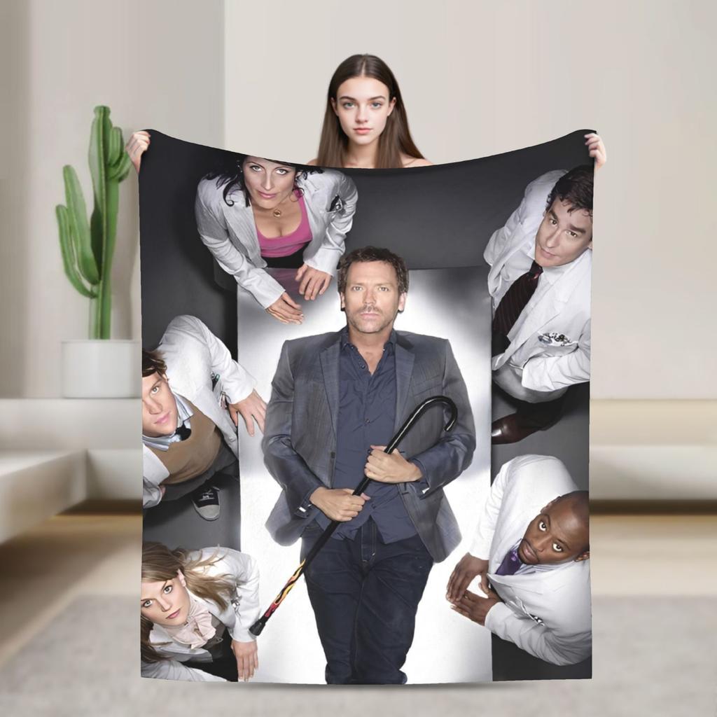 Плед House MD Хью Лори Доктор Хаус Плюшевый Винтажный Теплый Плед для Покрытия Стула Дивана Весна Осень