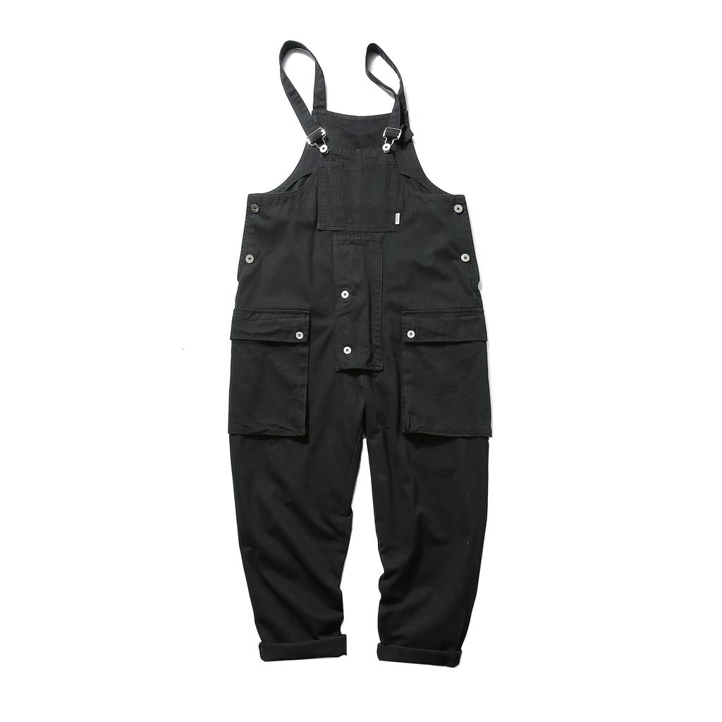 Spring Summer Trendy Overalls Romper Unisex Jumpsuits Fashion Patchs Pocket Straps Sleeveless Pants Playsuits Men Clothes