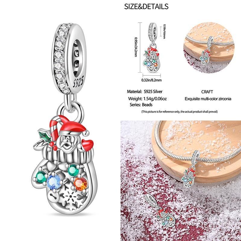Медные шармы Санта-Клауса, бусина, рождественский домик, подвеска-шарм, подходит для браслета-бенгла, ожерелья, украшений своими руками