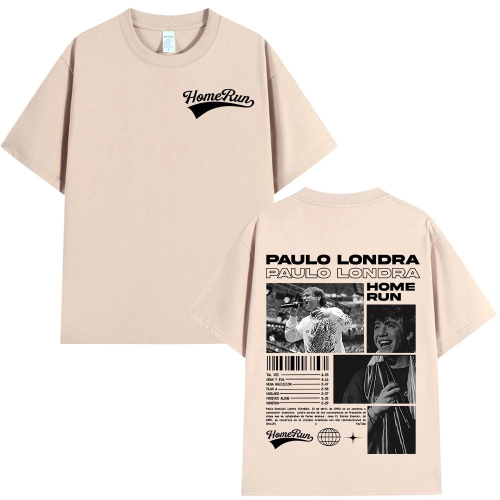 Rapper Paulo Londra Homerun Tshirts Unisexs Women Clothing Fashion Hip Hop Oversized T Shirts Casual Cotton Short Sleeve Tshirt