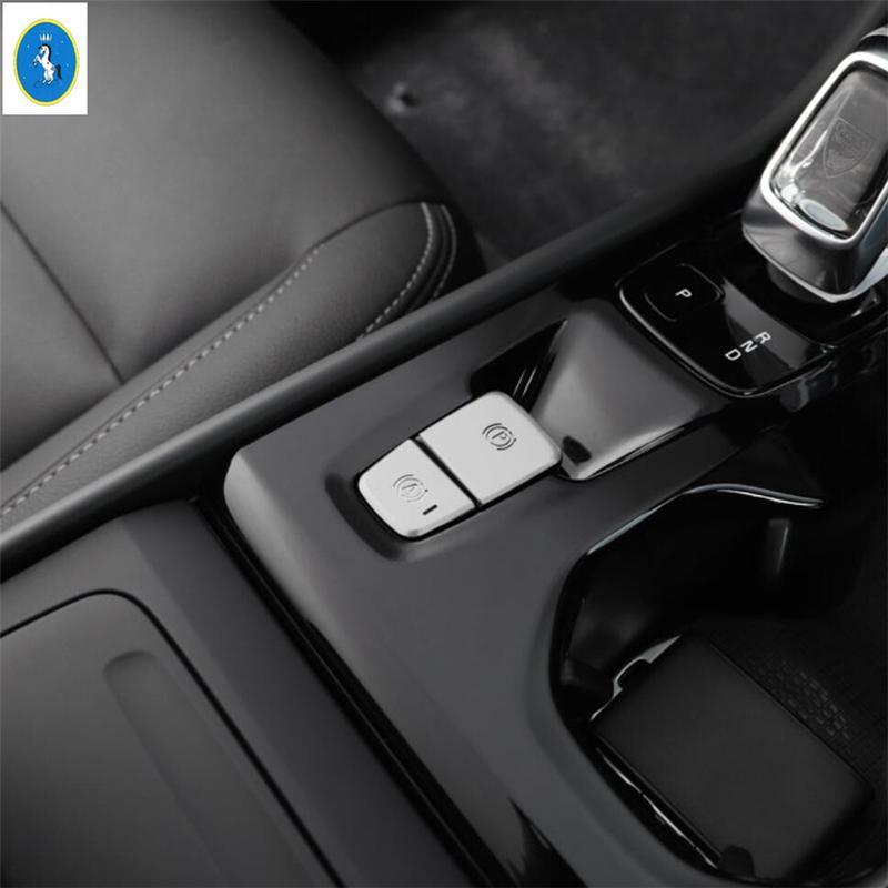 Metal Auto Electrical Parking Handbrake Hand Brake Button Cover Trim For VOLVO XC40 2018 - 2025 Red / Blue / Silver Accessories