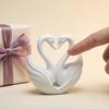 3D-печатная статуэтка лебединое сердце, Романтическая фигурка любви для пары с матовым белым покрытием, Компактный декор для дома, спальни, гостиной, Подарок на День святого Валентина
