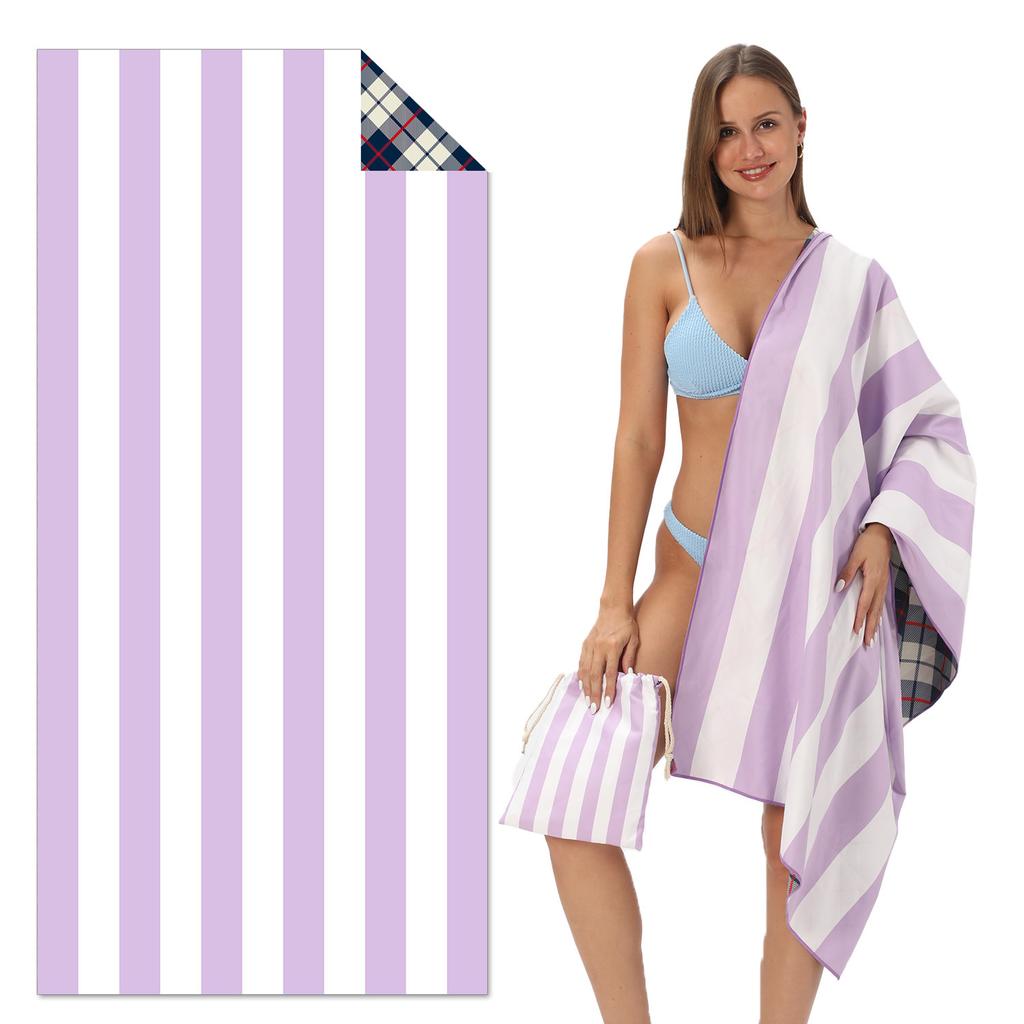 New, Double-sided Velvet Beach Towel Quick-drying Sports Towel Printed Bath Towel