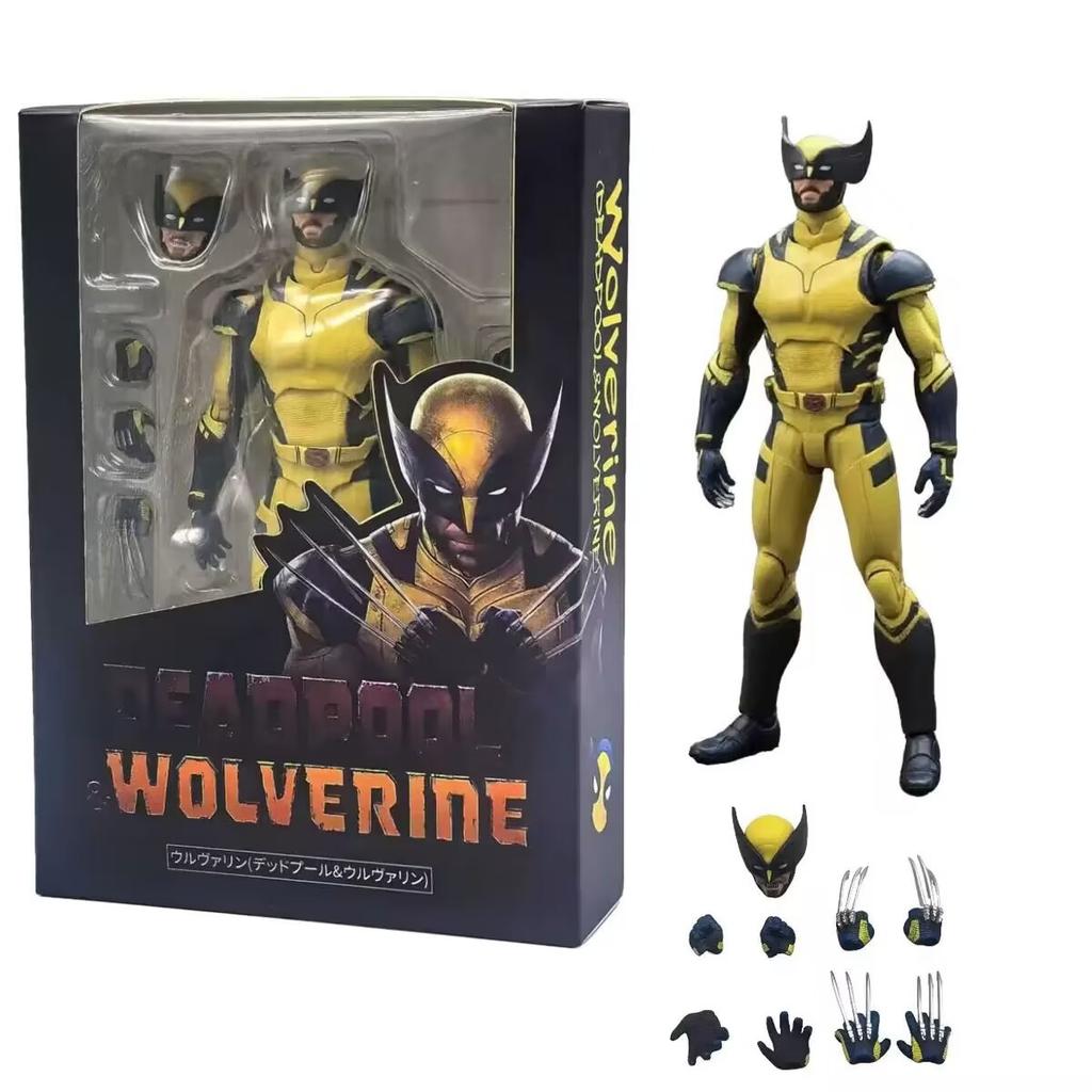 15 см Фигурка Росомахи Marvel Revoltech Коллекционная модель со сменной головой и руками Подарок для коллекционеров игрушек Подвижная шарнирная Масштаб