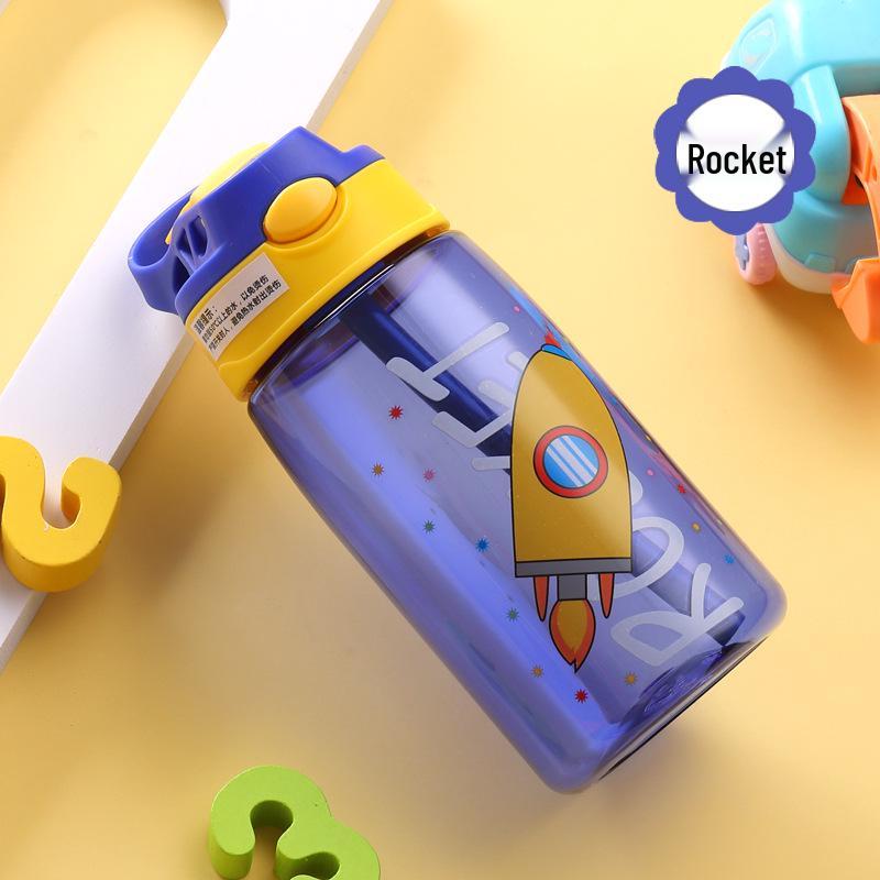 Мультяшный пластиковый стакан для воды с трубочкой-носиком для детей - Портативный и идеально подходит для школы