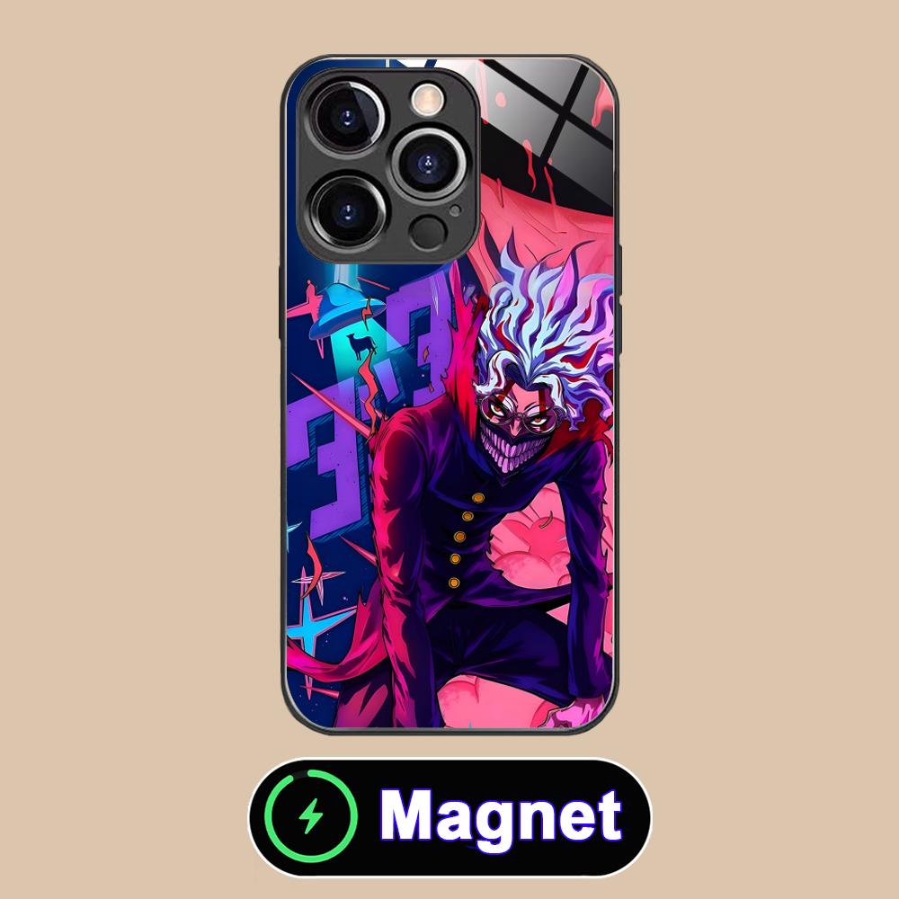 Anime Dandadan Glass MagSafe Mobile Phone Case for iPhone 17 16 15 14 13 12 11 Air Pro Max Plus Mini Colorful Cover