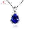 New Luxury Temperament Water Drop Blue Color Large Pendant Women's Necklace Jewelry For Women Charm Party Clavicle Chain Female Gifts