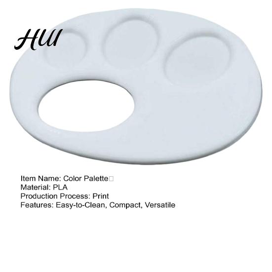 Small Paint Mixing Palette Plastic Tray 3D Printed Finger with Hand Grip Easy to Palettes Clean Portable Painting for Kids Artists Watercolor Acrylic