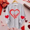 Женская повседневная модная блузка с длинным рукавом и круглым вырезом с принтом ко Дню святого Валентина