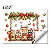 Decorative Glass Stickers for Christmas Animals Window Decal, Static Cling Removable Sticker, Waterproof PVC Cute Electrostatic Deer Bunny on