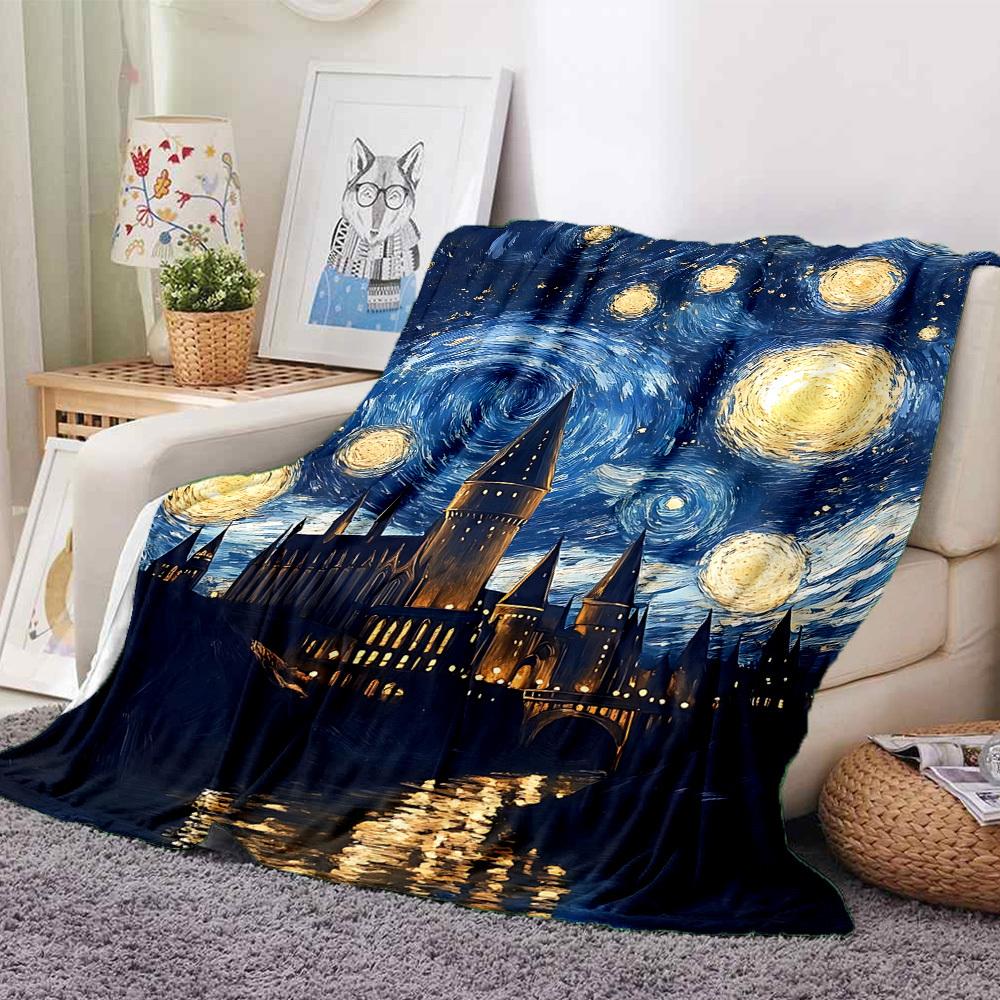1pc Starry Night Blanket Warm, Cozy, And Soft, Suitable for Sofas, Beds, Cars, And Office Use.Perfect for Camping And Travel, Making It a Great Gift f
