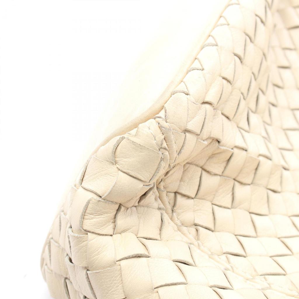 Used BOTTEGA VENETA Intrecciato Shoulder Bag leather Beige Used Women
